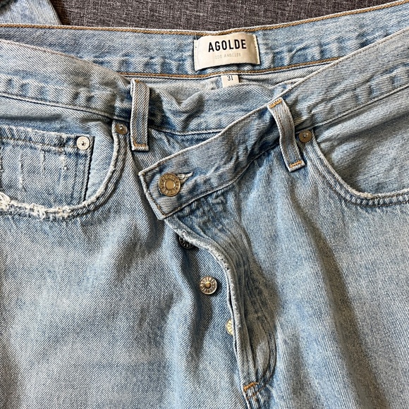 Agolde Criss Cross Relaxed Fit Jeans - Women's Size 31 - Blue - Picture 5 of 12